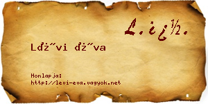 Lévi Éva névjegykártya